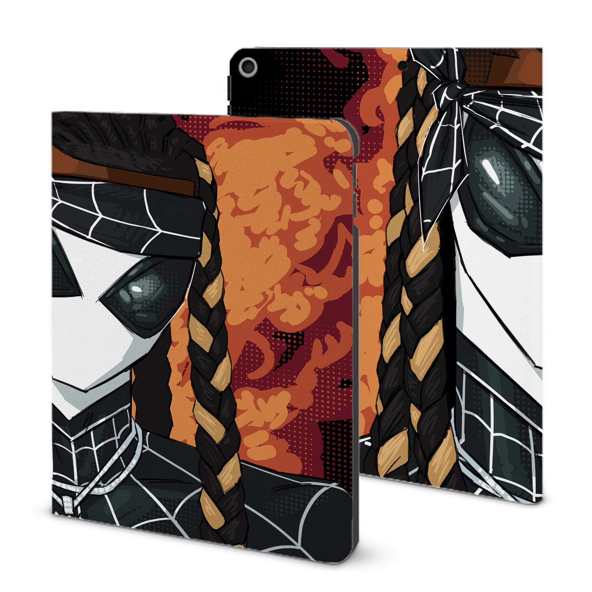 （画像用） Spider Man スパイダーマン IPad ケース ブック型 PUレザー TPU 耐衝撃 軽量 薄型 ペン収納なし 全面保護 IPad 各モデル対応
